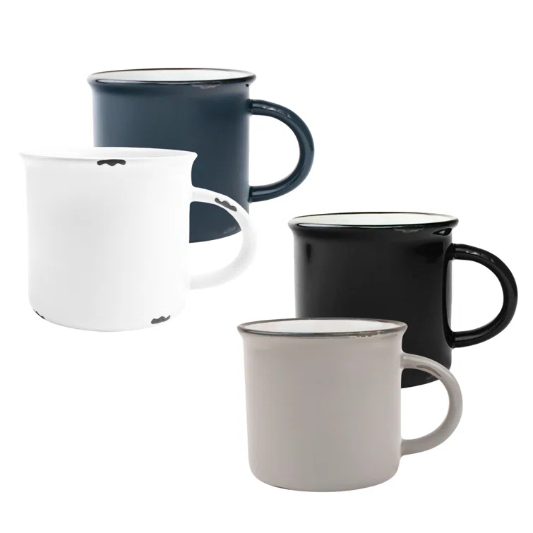 Canvas Home Tinware Stoneware Coffee Mug 16oz (Set of 4)