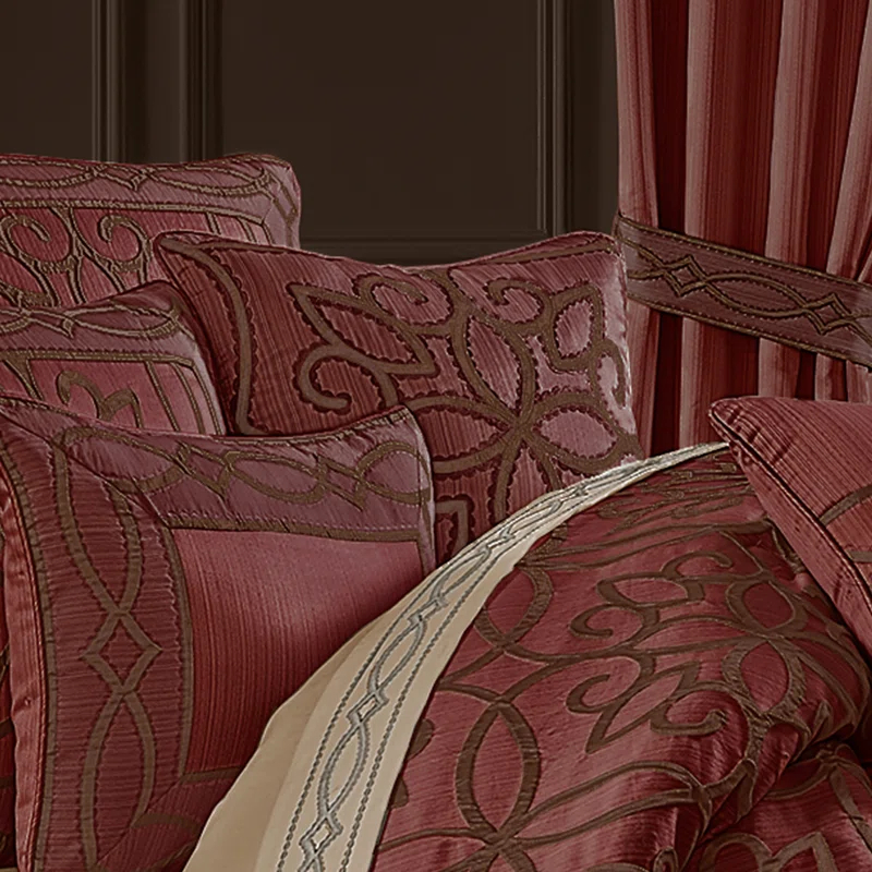 Five Queens Court Chianti 18" Square Embellished Decorative Throw Pillow