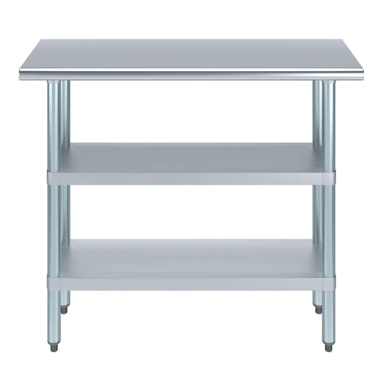 Amgood Stainless Steel Work Table with 2 Shelves