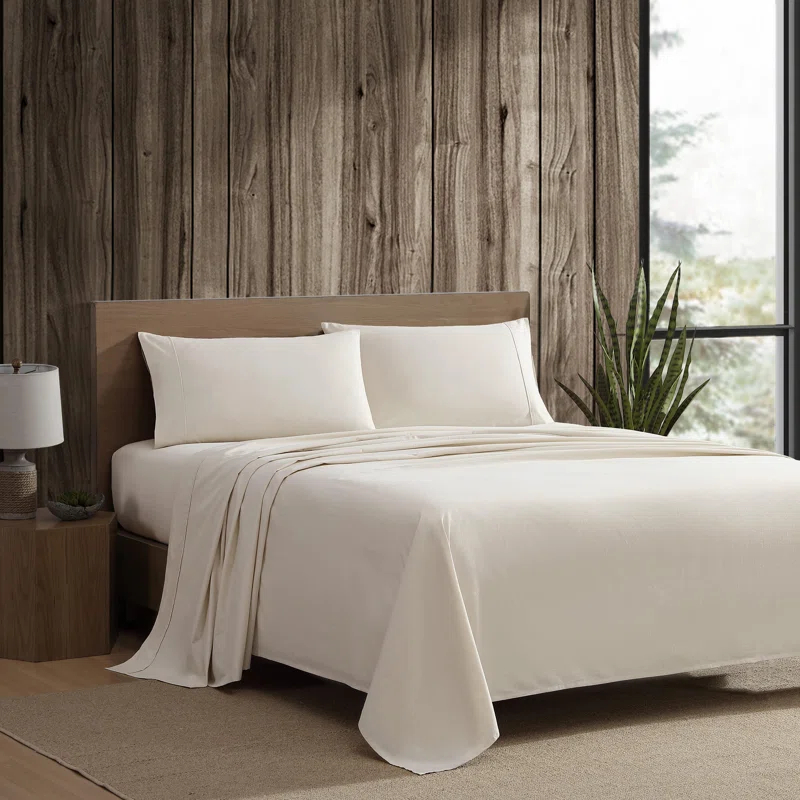 Eddie Bauer Eddie Bauer Solid Brushed Percale Cotton Sheet Set