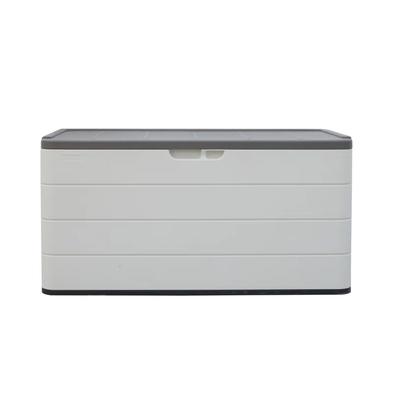 clihome 110 Gallons Gallon Water Resistant Resin Deck Box with Lock in White & Reviews | Wayfair