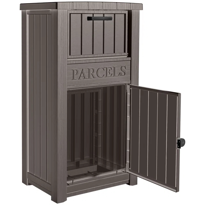 LHBcraft Resin Package Drop Box, Lockable Package Delivery and Outdoor Storage Box