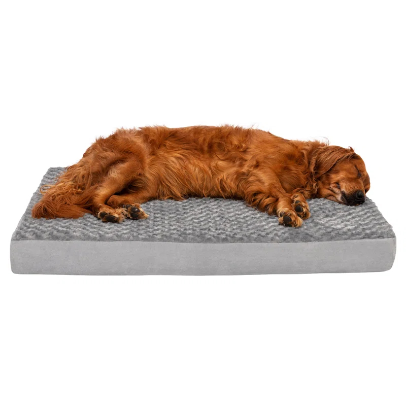 FurHaven Ultra Plush Faux Fur & Suede Orthopedic Foam Deluxe Mattress Dog Bed