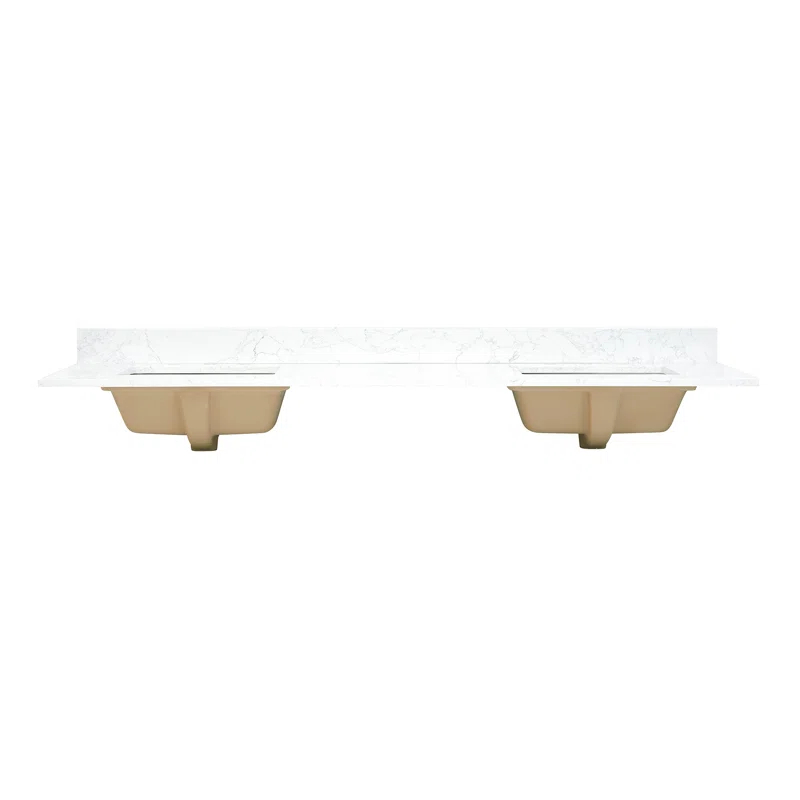 Ceres 73" Engineered Stone Double Bathroom Vanity Top with Sink