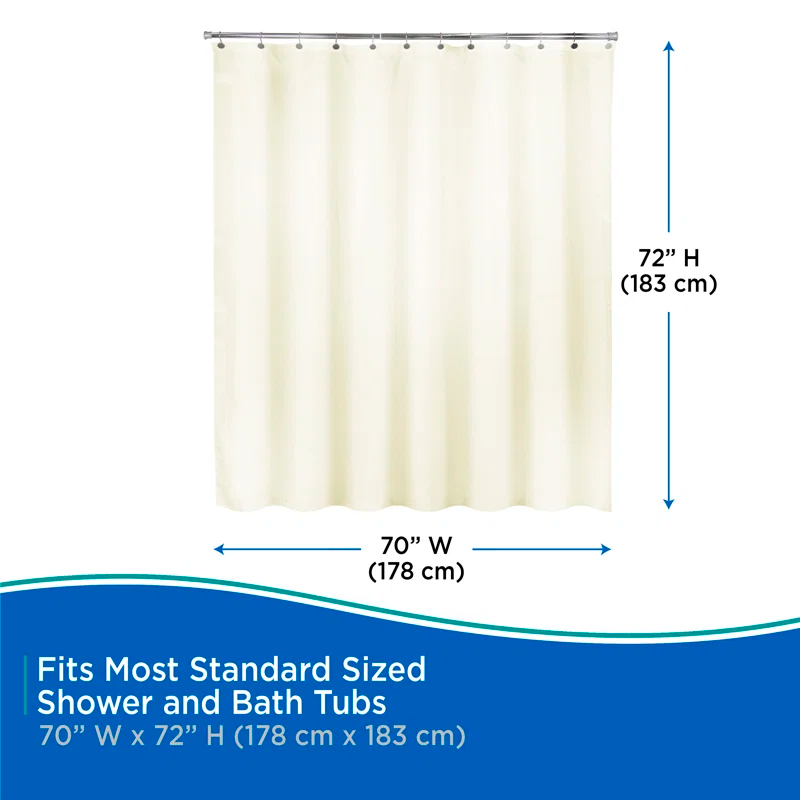 Kenney Kenney Water Repellant Jacquard Fabric Shower Curtain, 70" W x 72" H
