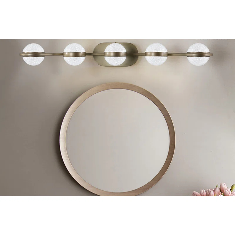 Modern Habitat DivineDazzle 5 - Light Dimmable Gold LED Vanity Light