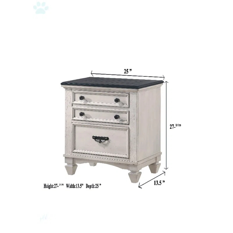 August Grove® Beautiful Two-Tone Finish 1-Pc Nightstand End Table