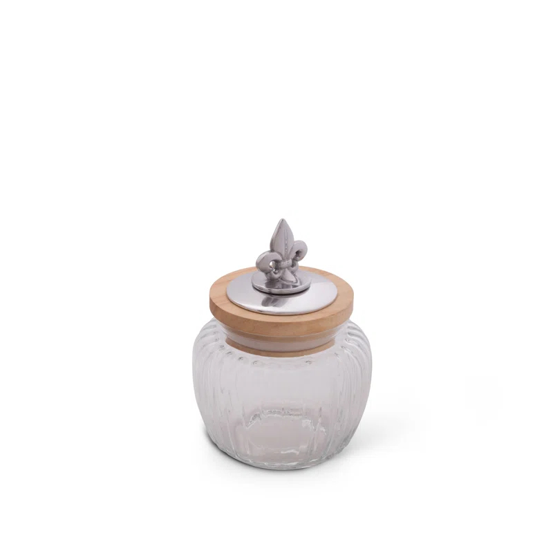 Arthur Court Designs Fleur De Lis Glass Jar