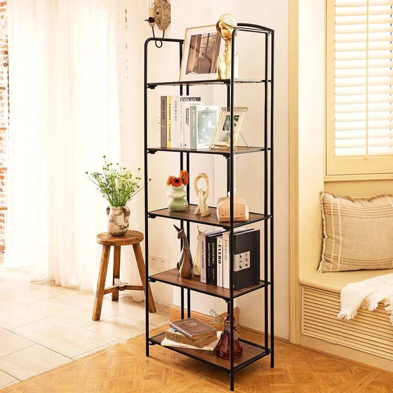 17 Stories Lejon No Assembly Folding Etagere Bookcase