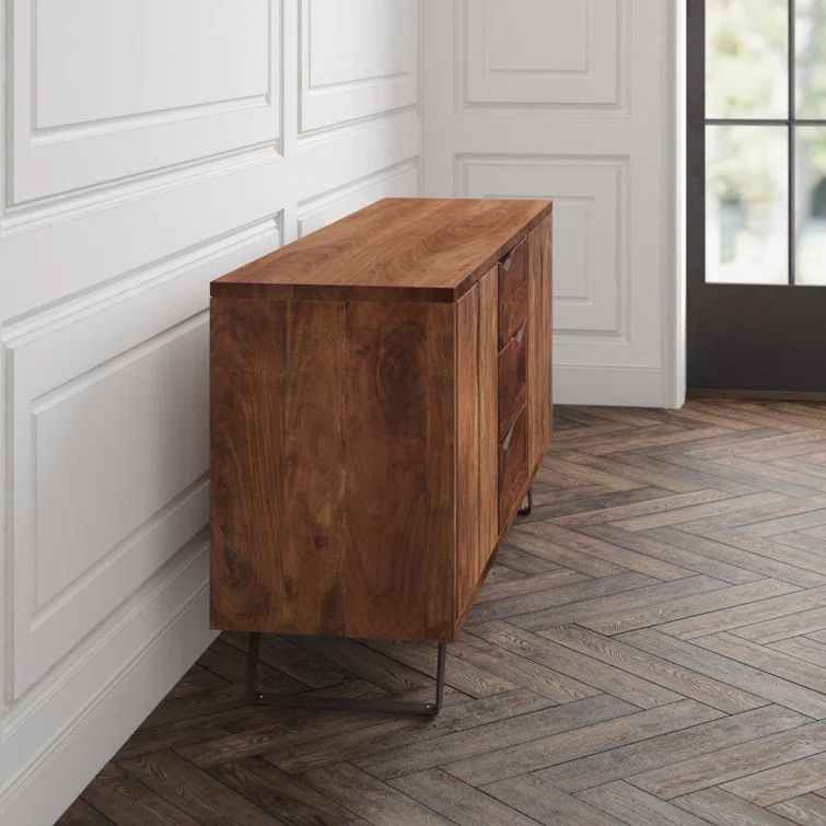 Nottingham Loft 68'' Buffet with Live Edge and Iron Base