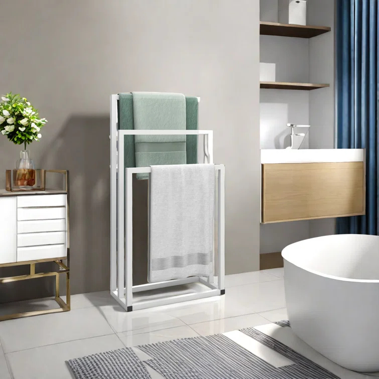 Metal Freestanding Towel Rack 3 Tiers Hand Towel Holder Organizer For Bathroom Accessories
