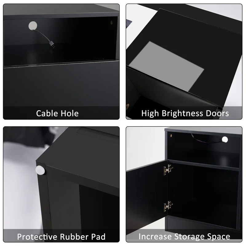 Ivy Bronx Ivy Bronx 70" Fireplace TV Stand for TVs Up to 80" with 36" Electric Fireplace, TV Console for The Living Room, LED Light Entertainment Center, Storage Cabinet, Media Console Table