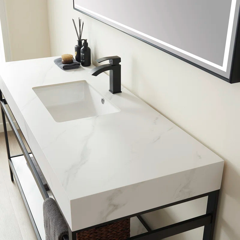 Vinnova 60'' Single Bathroom Vanity with Stone Top