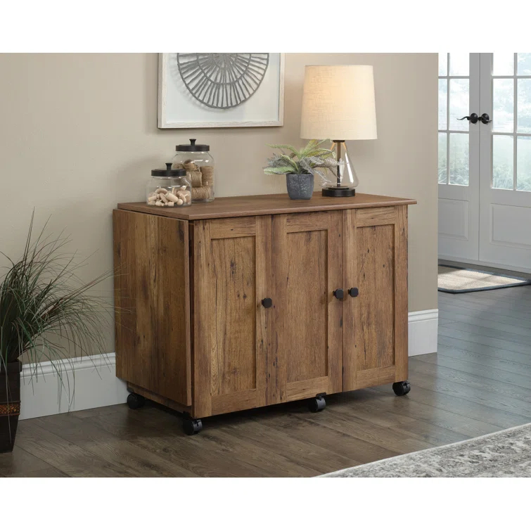 Sauder 40.079'' x 19.449'' Sewing Table with Wheels
