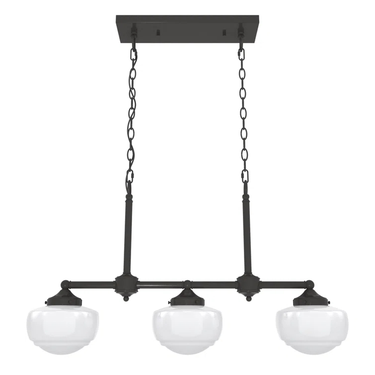 Hunter Fan Hunter Saddle Creek 3 Light Linear Chandelier Ceiling Light Fixture