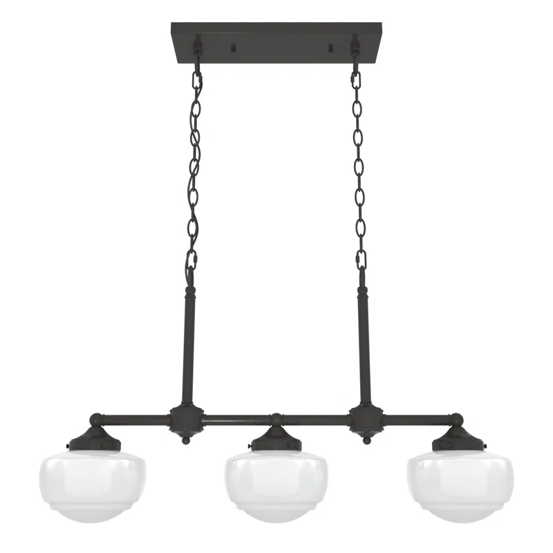 Hunter Fan Hunter Saddle Creek 3 Light Linear Chandelier Ceiling Light Fixture
