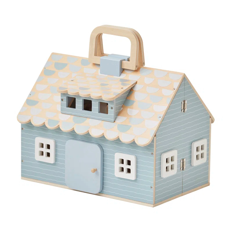 Teamson Kids Olivia's Little World Quaint Portable Doll Cottage + Accessories for 3.5" Dolls