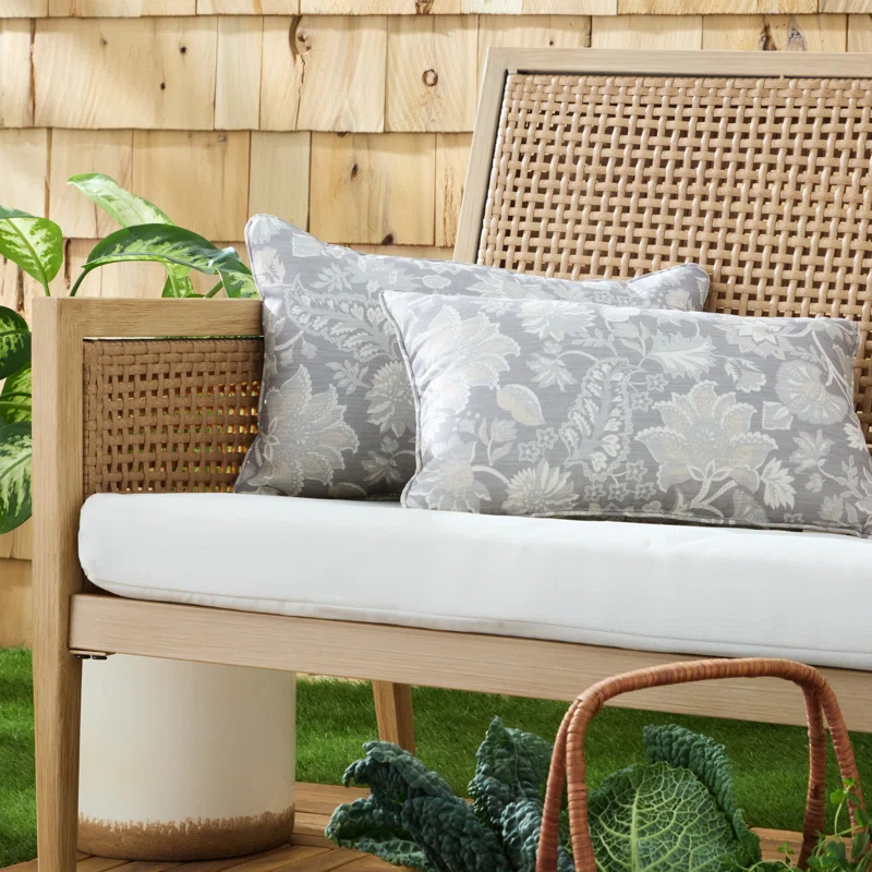 Martha Stewart MARTHA STEWART Distressed Jacobean Indoor Outdoor Lumbar Pillow 2-Pack Set, 18" (Set of 2)