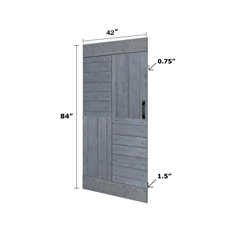 IsLife Patented Product S Series Solid Wood Double Sliding Barn Door With Hardware Kit(Set of 2)-Assembly Needed (Set of 2)