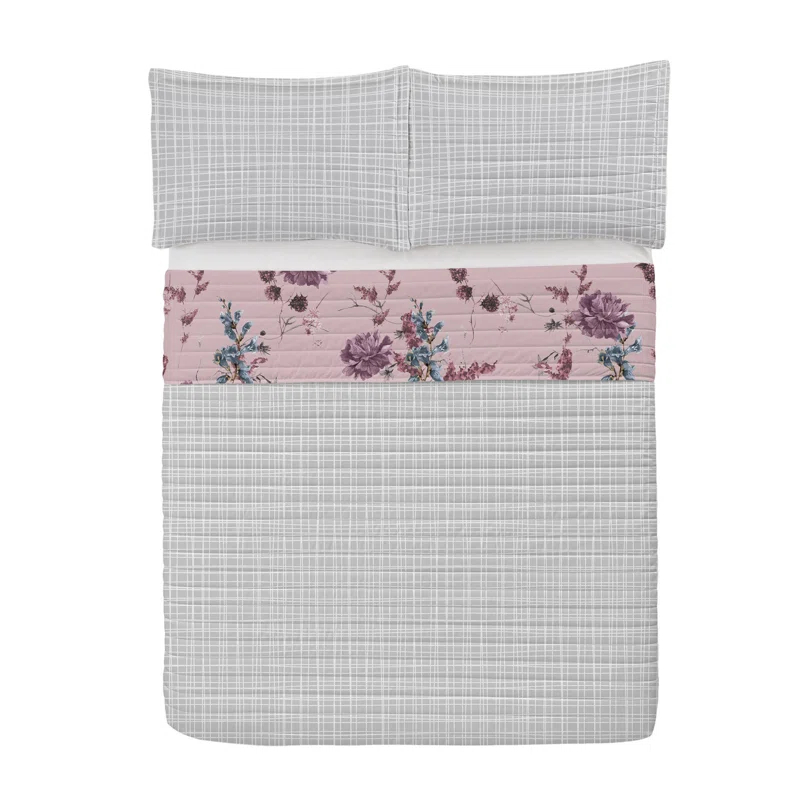 Ambesonne Microfiber Reversible 3 Piece Coverlet/Bedspread Set