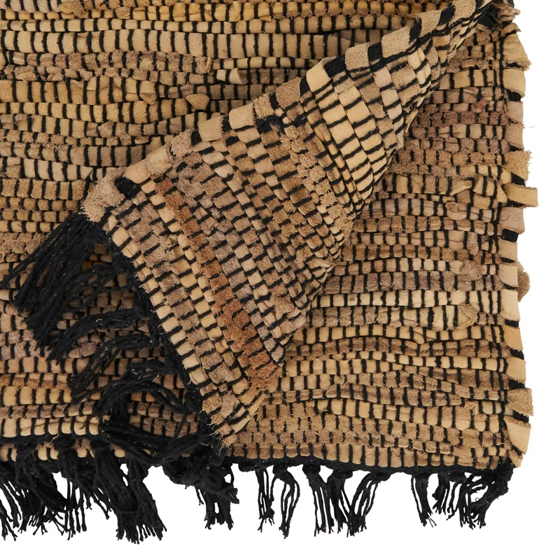 Saro Exotic Charm Striped Chindi Table Runner