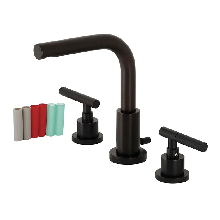 Kingston Brass Kingston Brass Kaiser Two-Handle 3-Hole Deck Mount Widespread Bathroom Faucet with Brass Pop-Up Drain FSC8950CKL