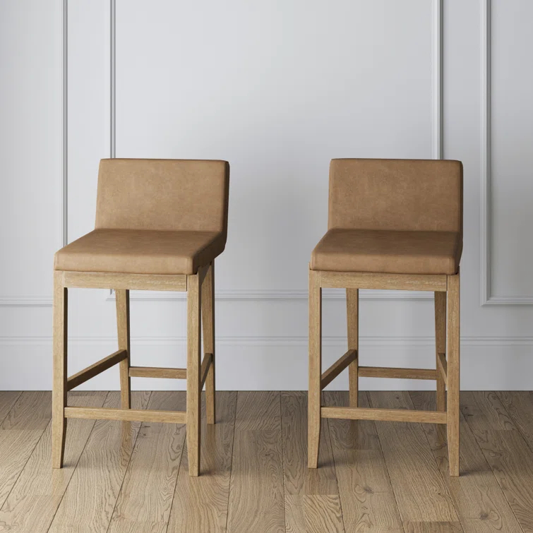 Nathan James Upholstered Wooden Stool