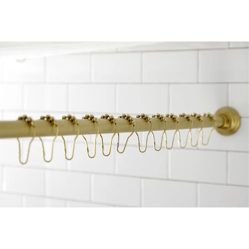 Kingston Brass Kingston Brass Edenscape 60-Inch to 72-Inch Adjustable Shower Curtain Rod with Rings Combo
