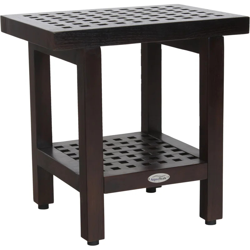 Aqua Teak Grate 18'' W Teak Shower Bench