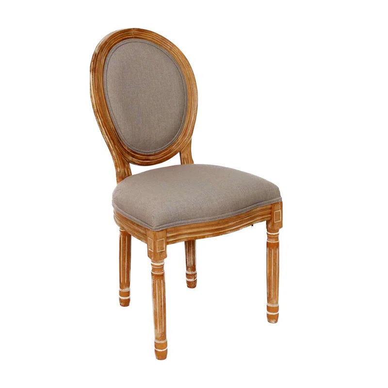 2PC French Country Dining Chairs with Round Back,Solid Wood Legs, Accent Side Chairs