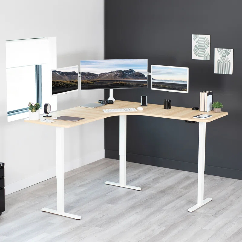 Vivo VIVO Electric 71" x 71" Curved Corner Stand Up Desk (E3CB2 Series)
