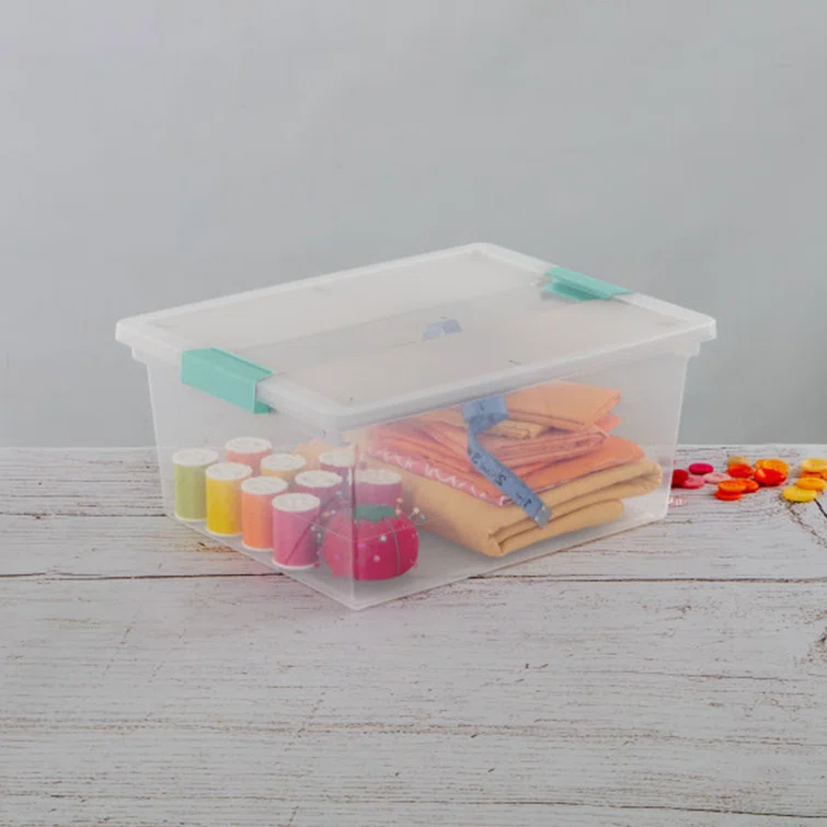 Sterilite Sterilite Plastic Stackable Storage Bin w/Clear Latch Lid (Set of 6)