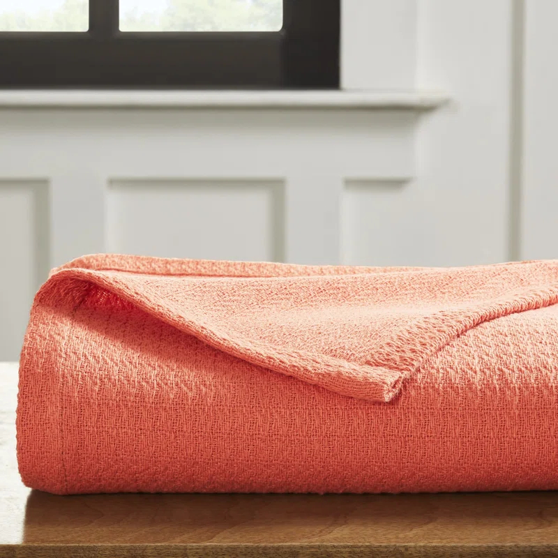 Superior Waffle Weave Honeycomb Knit Soft Textured All-Season Cotton Blanket