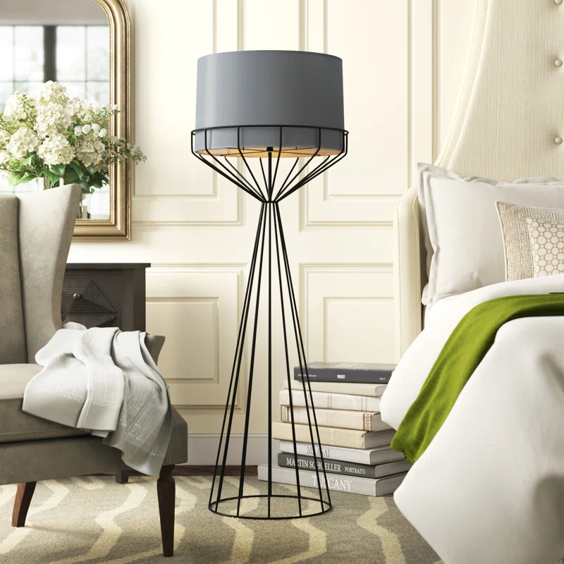 Portal 60'' Matte Black Novelty Floor Lamp