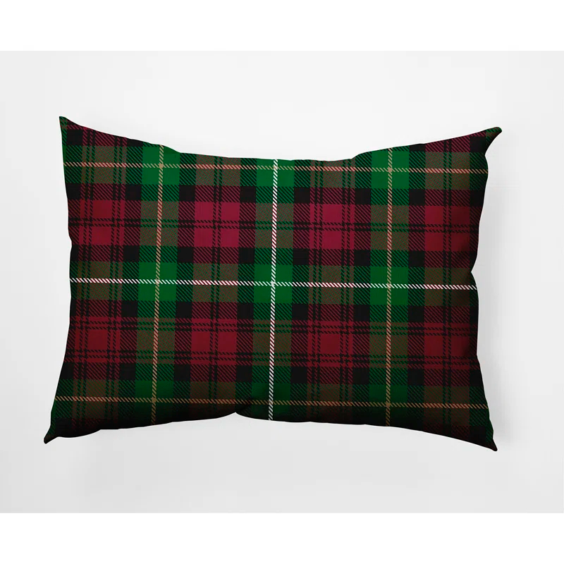 e by design Plaid Indoor/Outdoor Reversible Throw Pillow