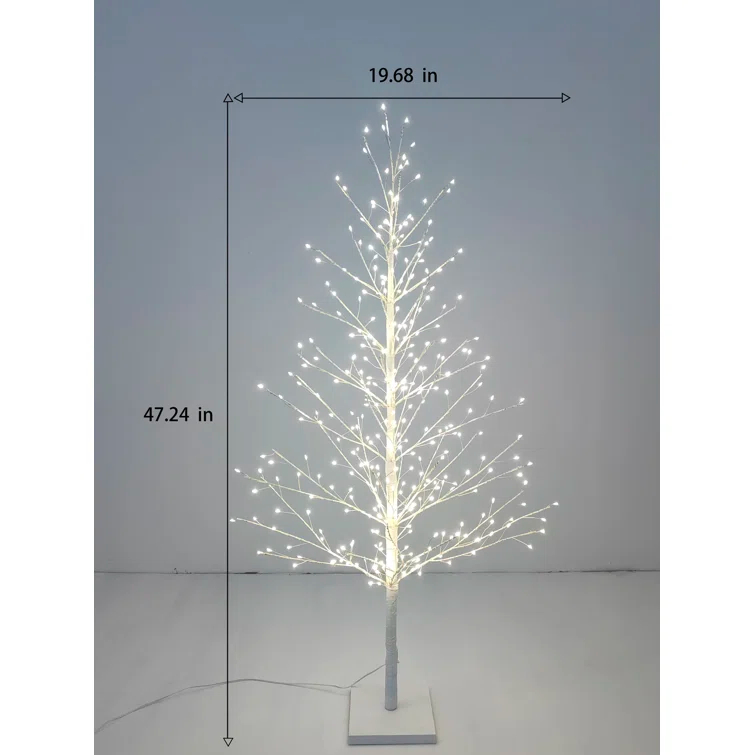 White Birch Tree with LED Lights Indoor Use Only