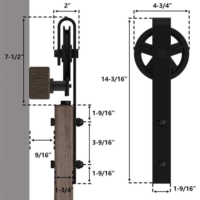 Sliding Standard Double Barn Door Hardware Kit