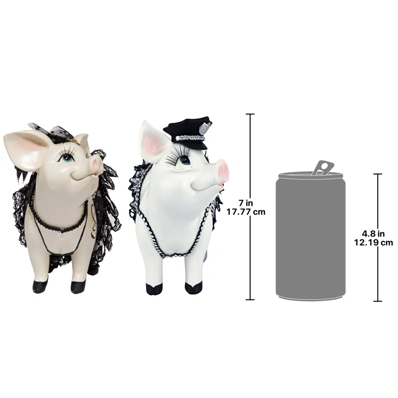 Design Toscano Lace and Lard, Pig Statues