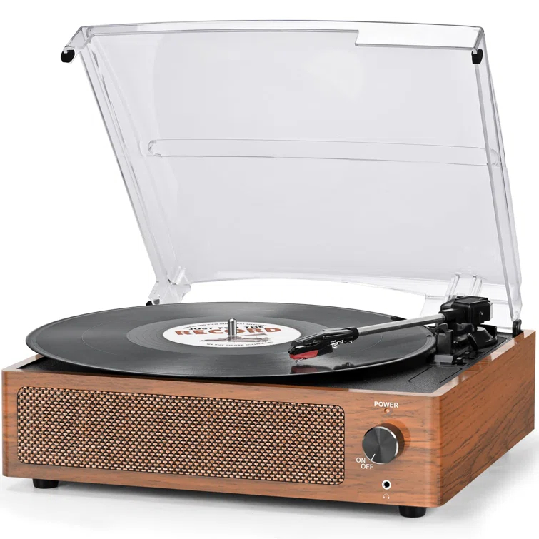 BEACHWATER POOL & SPA, LLC Vinyl Record Player With Speakers Vintage Turntable For Vinyl Records Belt-Driven Turntable Support 3-Speed Bluetooth Playback Headphone AUX RCA Line LP Vinyl Players For Sound Enjoyment Retro