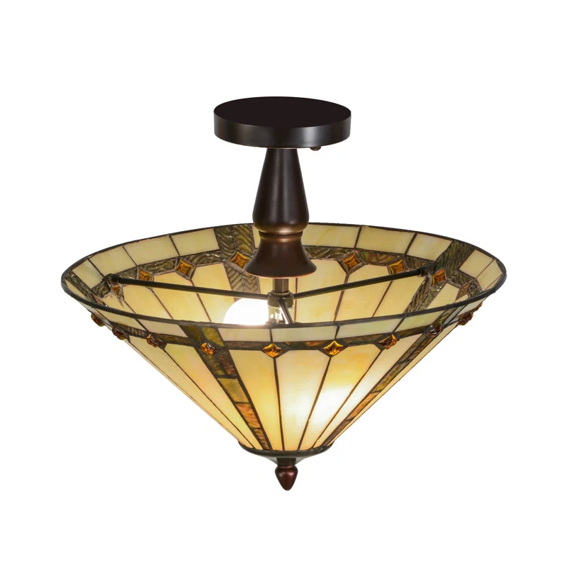 Belvidere Glass Semi Flush Mount