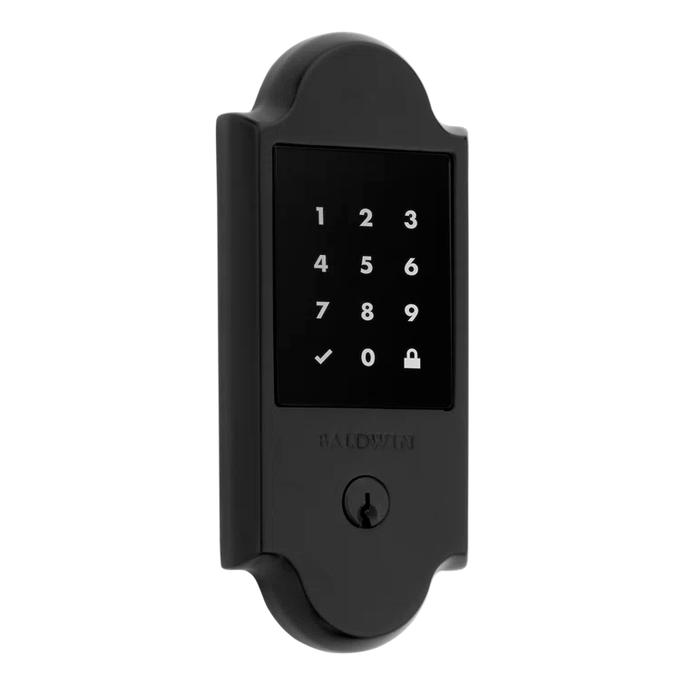 Satin Black Electronic Touchscreen Deadbolt with Z-Wave