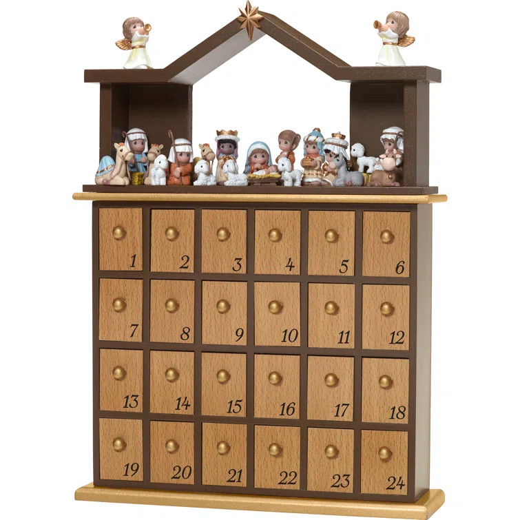 Precious Moments 26 Piece Nativity Advent Calendar Set