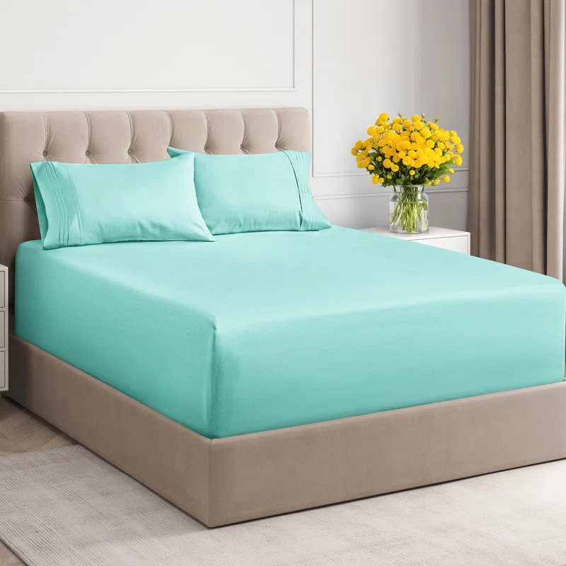 CGK Linens 6 Piece Extra Deep Pocket Ultra Soft & Cooling Sheet Set
