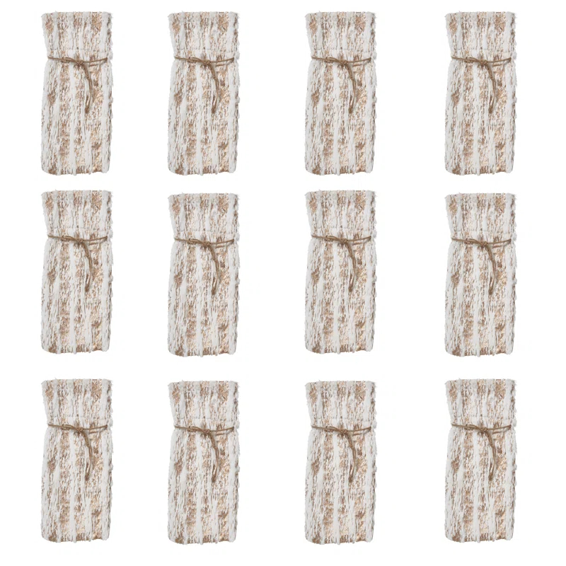 Saro Faux Fur With Brushed Metallic Foil Print Bottle Bag (Set of 12)