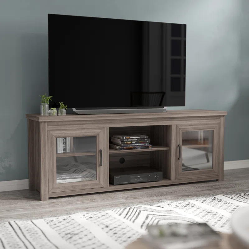 Flash Furniture Hatteras Classic TV Stand for up to 80" TVs with Glass Fronted Doors