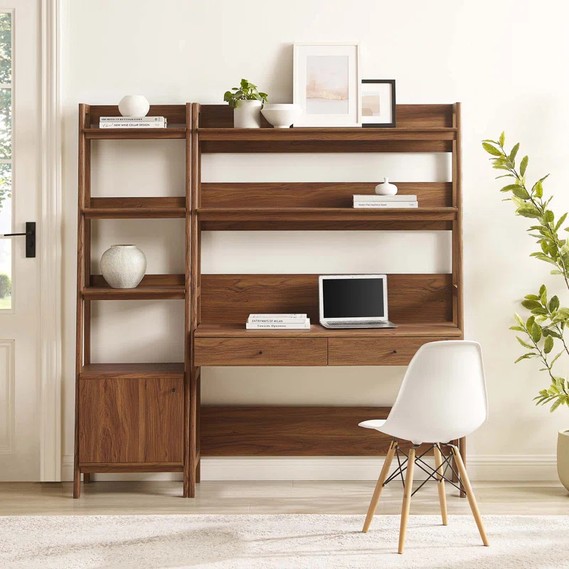 Modway Modway Bixby 2-Piece Wood Office Desk and Bookshelf