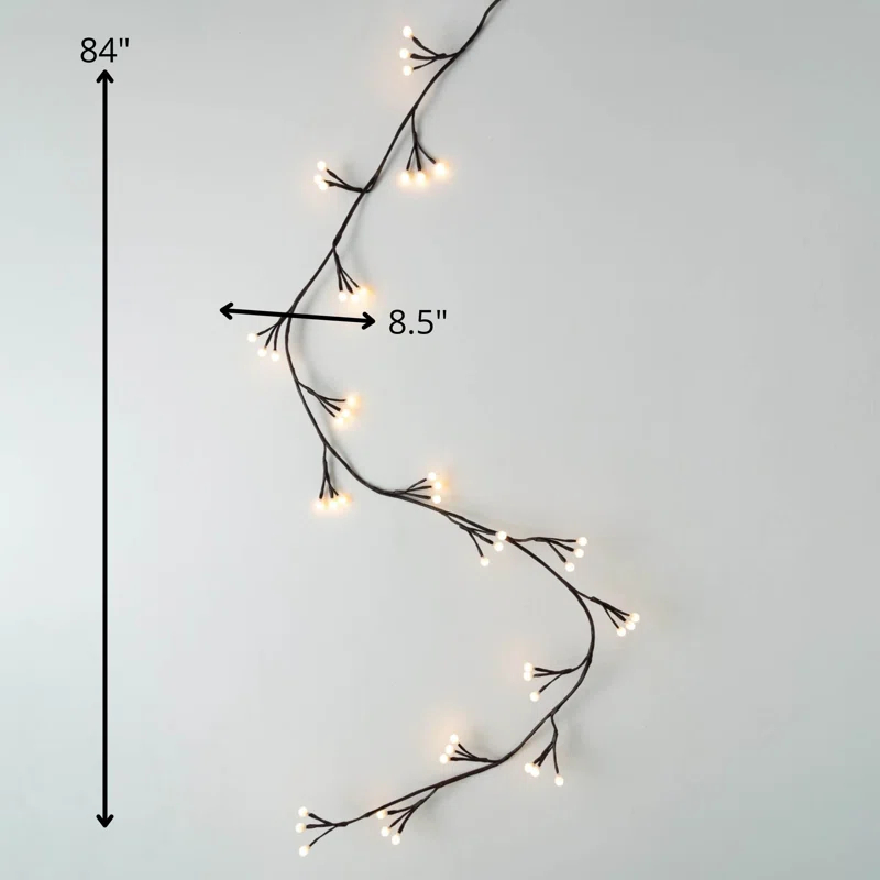 Clover Lane 84" Christmas Cluster Lighted Garland, Brown