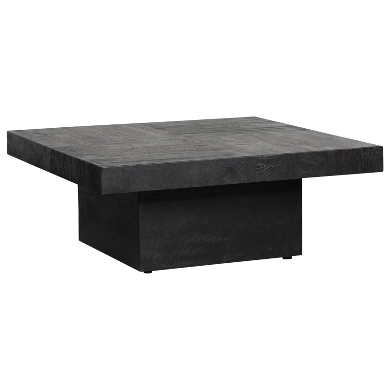 Dovetail Furniture Sereno 40" Wide Mango Wood Coffee Table, Black