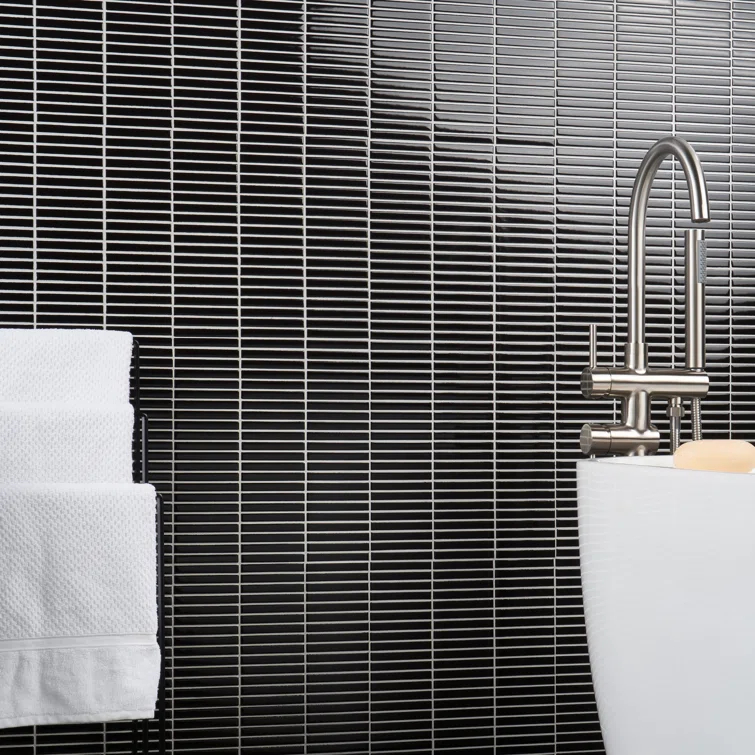 Monogram Stacked 11.19 In. X 11.9 In. Glossy Porcelain Mosaic Floor And Wall Tile (0.92 Sq. Ft. / Each)