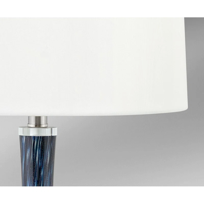 Medallion Lighting Sanremo 30 in. Blue & White Glass Table Lamp